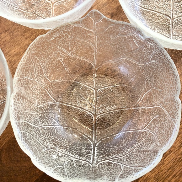 ARCOROC, FRANCE, ASPEN LEAF, Vintage, Glass, 5", Fruit, Dessert, Bowl, Set of 5 - Picture 4 of 12